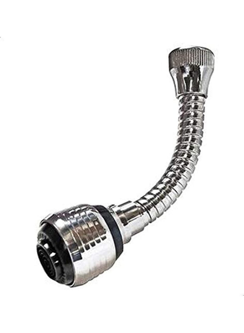 خرطوم رشاش للحوض برأس دوار مثبت بالصنبور من دون استخدام اليدين فضي - Image 1